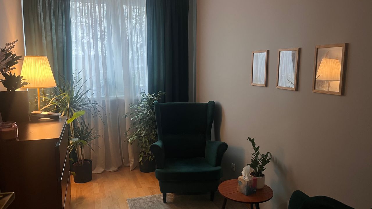 Wnętrze gabinetu psychoterapii